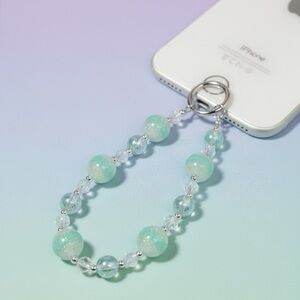 Handmade Elegant Green Beaded Phone Chain